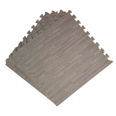 8 Piece Grey Wood Effect EVA Foam Floor Protective Floor Tiles / Mats 60x60cm Each Set For Gyms, Kitchens, Garages, Camping, Kids Play Matting, Flooring Mats Set Covers 2.88 sqm (31 sq ft)