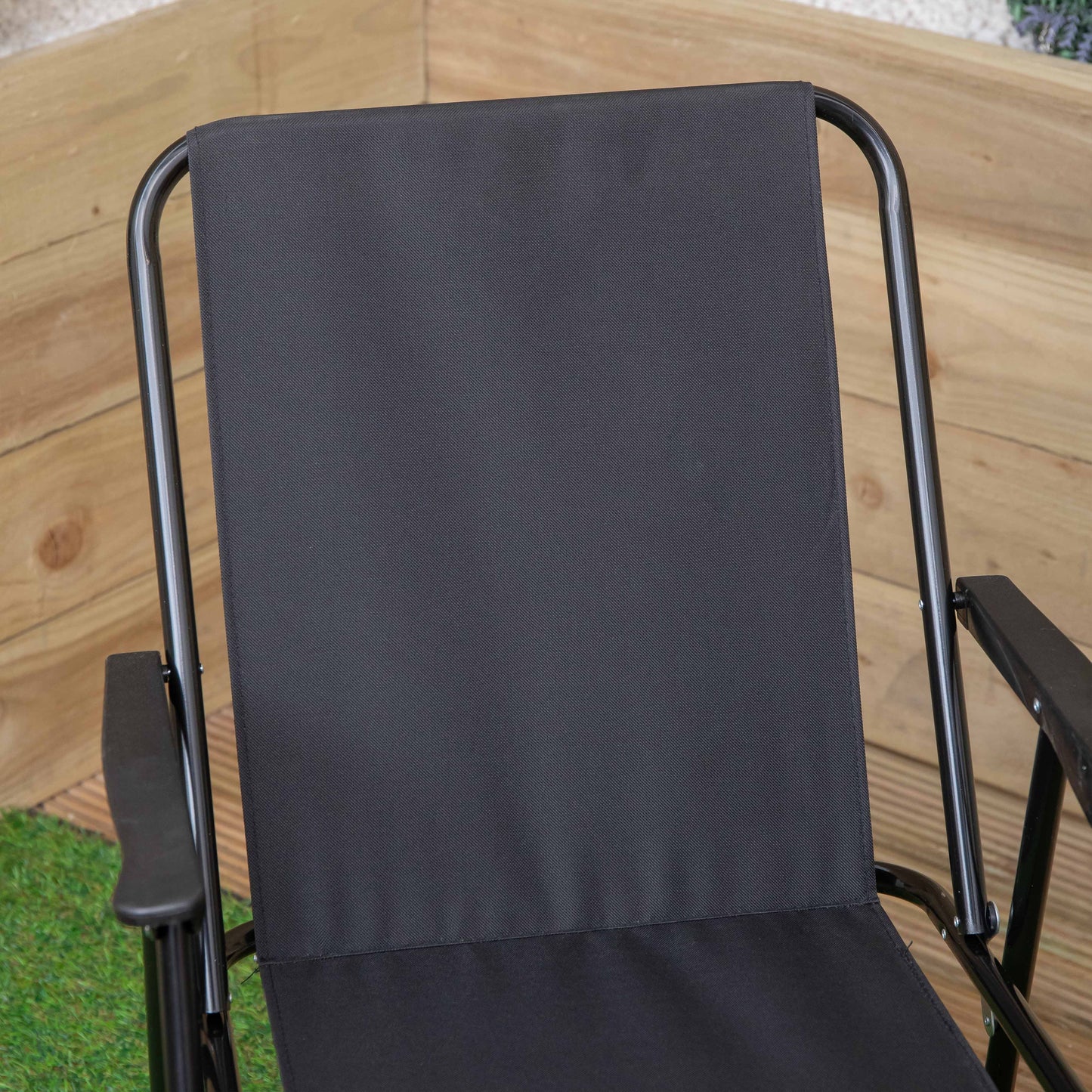 6 Pack Black Lightweight Foldable Canvas Chair with Plastic Armrests