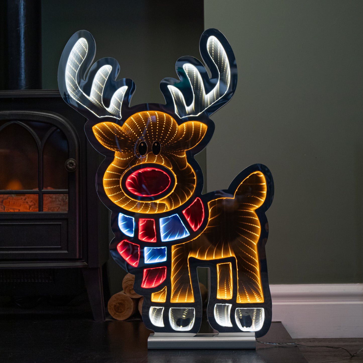 60cm Light up Christmas Reindeer Infinity Decoration with LEDs