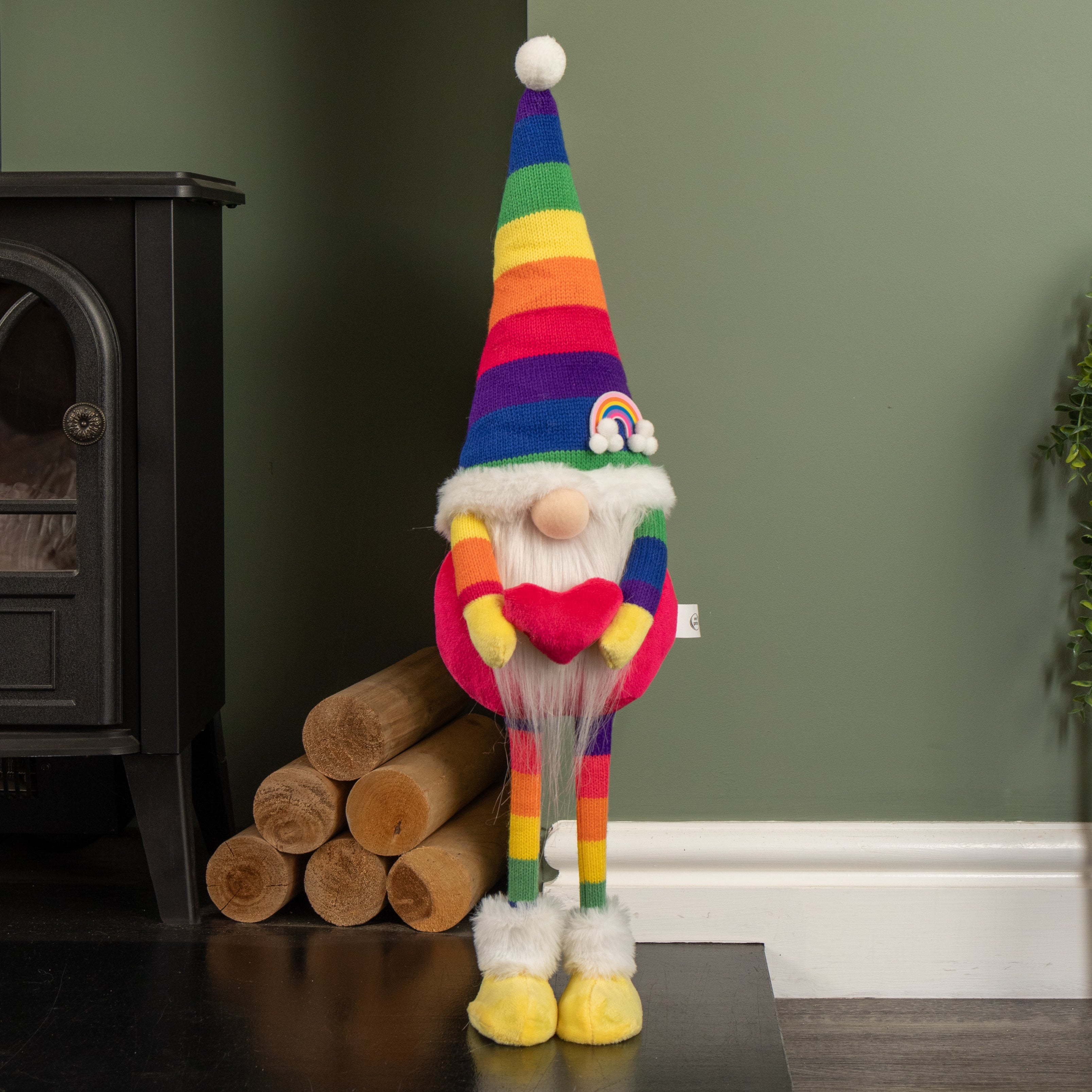 55cm Standing Plush Rainbow Christmas Gonk Decoration 