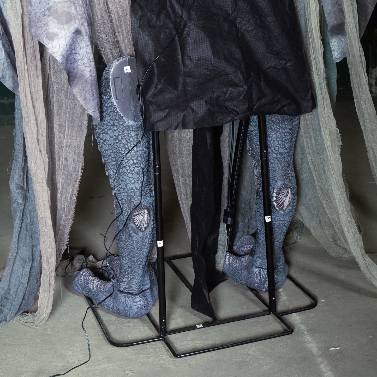 7ft Giant Sized Motion Activated Winter Dragon Halloween Decoration with LEDs INCLUDES SMOKE Machine