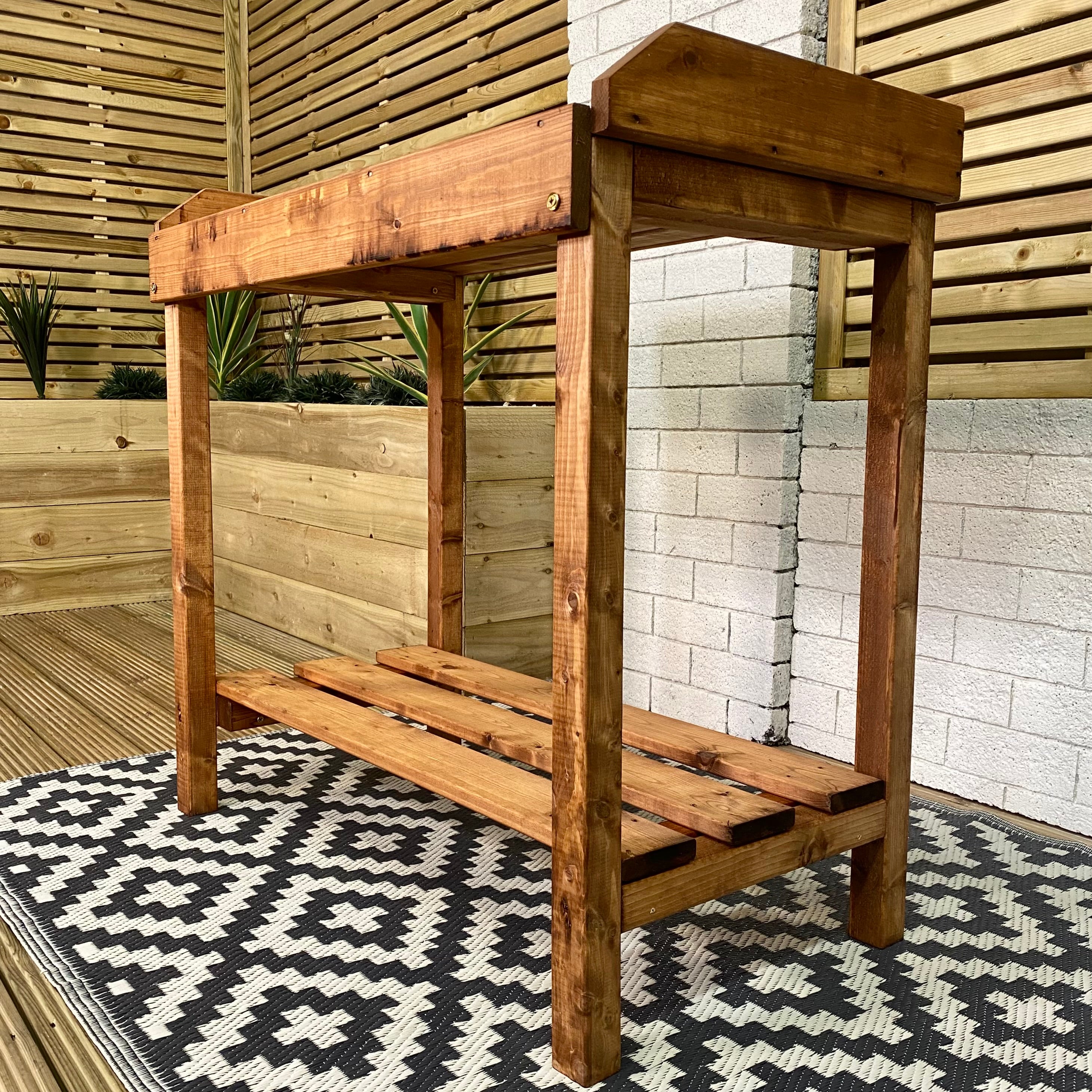 90cm Wooden Outdoor Garden Patio Potting Table Work Bench