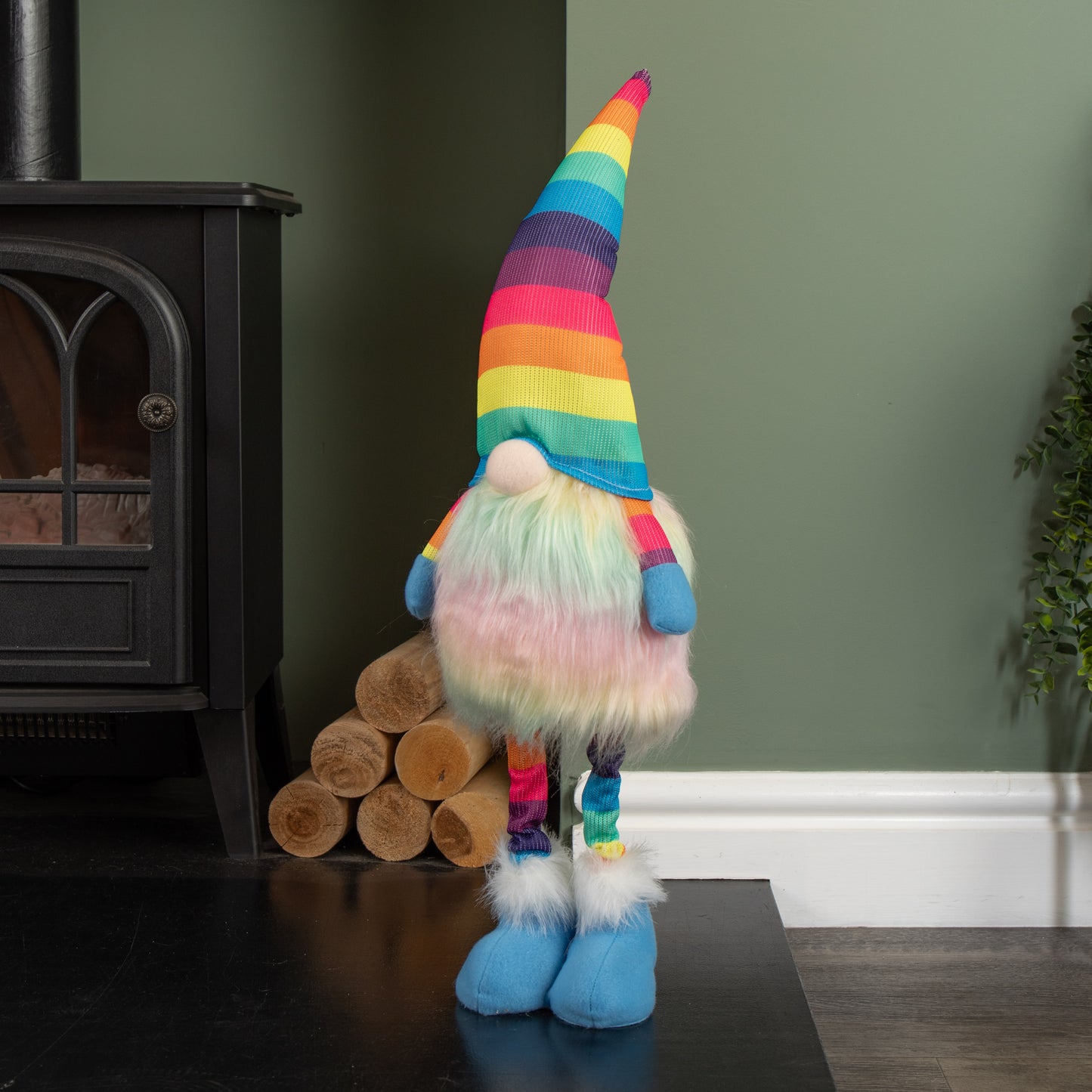 60cm Premier Battery Operated Lit Standing Christmas Rainbow Gonk