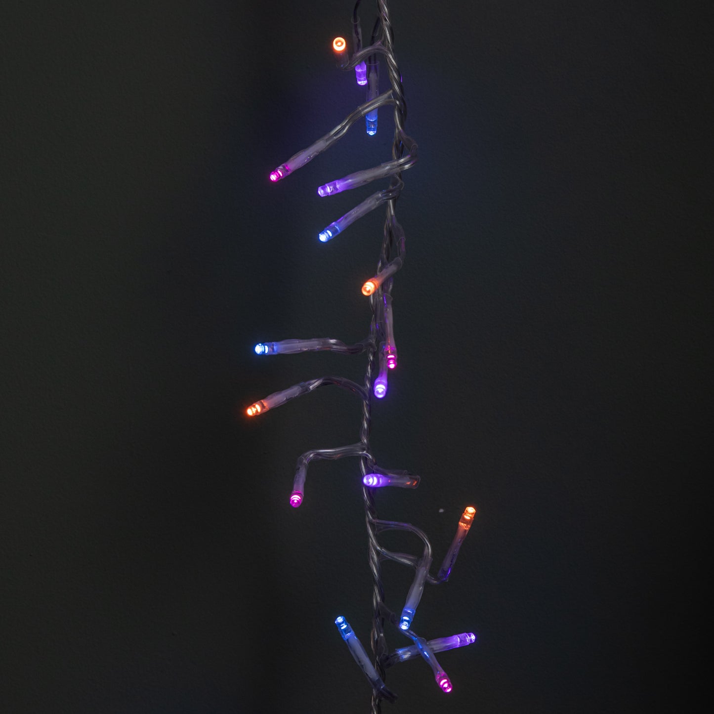 9.3m 720 LED Christmas Cluster String Lights with Timer in Rainbow on Clear Cable