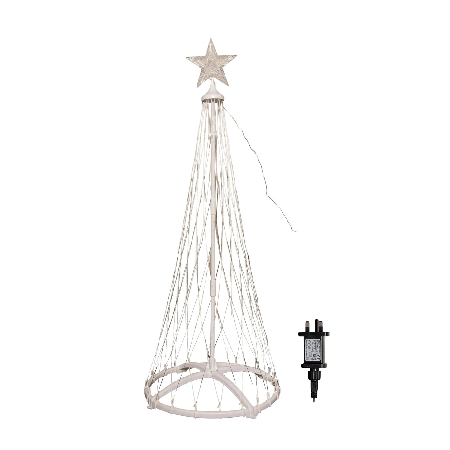 Factory Seconds: 1.35m Light up Christmas Cone Tree with 160 White LEDs and Timer Function
