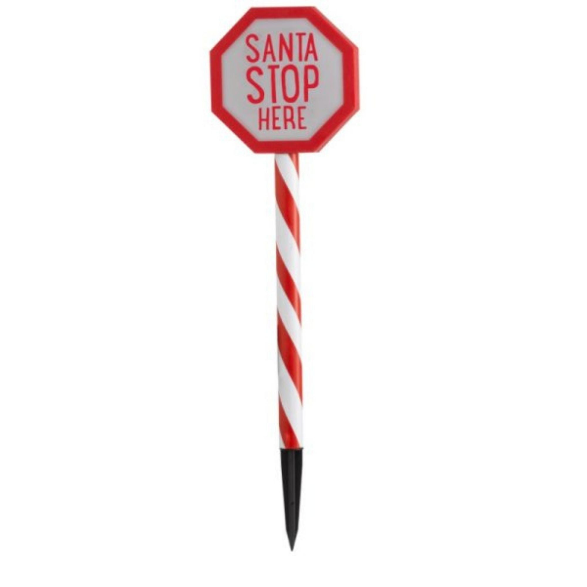 55cm Battery Operated Light up Santa Stop Here LED Christmas Sign