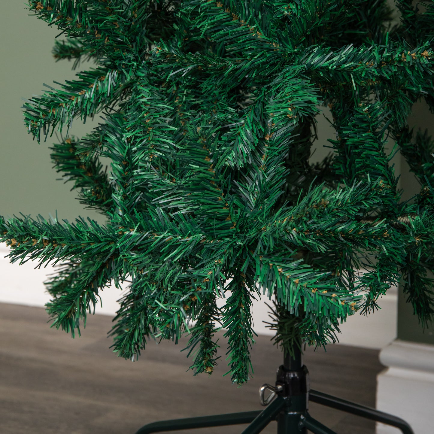 7.5ft (2.2m) Green Spruce Pencil Pine Christmas Tree with Metal Stand