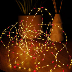 9.6m Compact MicroBrights Christmas Lights with 600 LEDs in Red & Vintage Gold