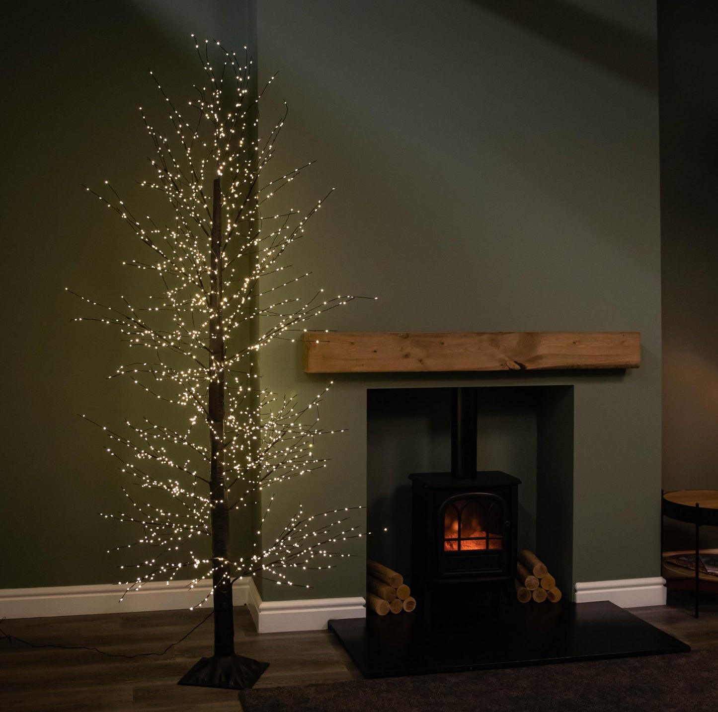 Factory Seconds: 7ft (2.1m) Light up Black Micro Dot Christmas Tree with 1700 Static & Twinkling Warm White LEDs