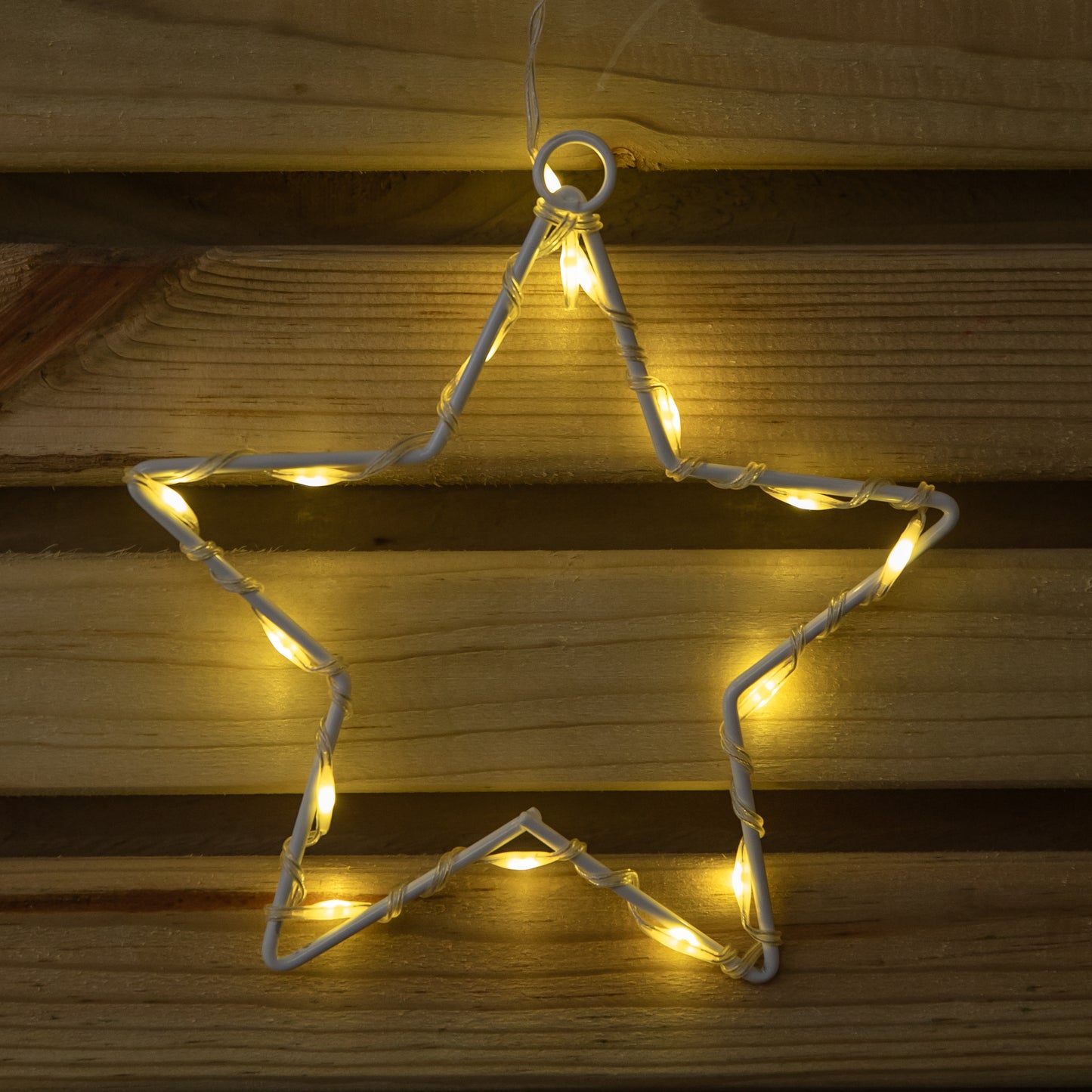 1.2m Light up Star Curtain Christmas Lights with Warm White LEDs