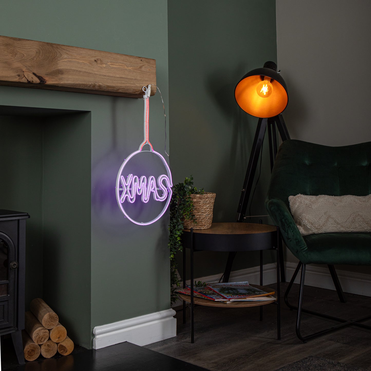 51cm x 30cm Light up Neon Flex Christmas Bauble with Multi-Coloured LEDs