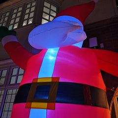 GIANT: 13ft (4m) Outdoor Inflatable Light up Christmas Santa with Raised Arm with LEDs