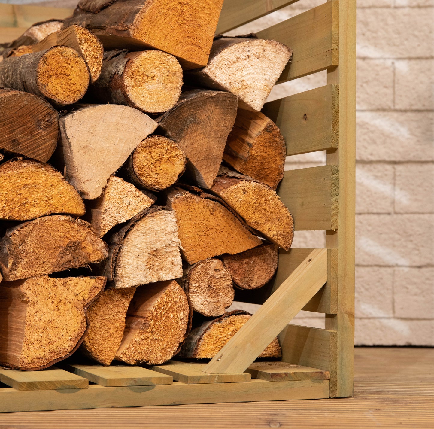 Factory Seconds: 123cm x 115cm Large Wooden Outdoor Garden Patio Log Store Shed 