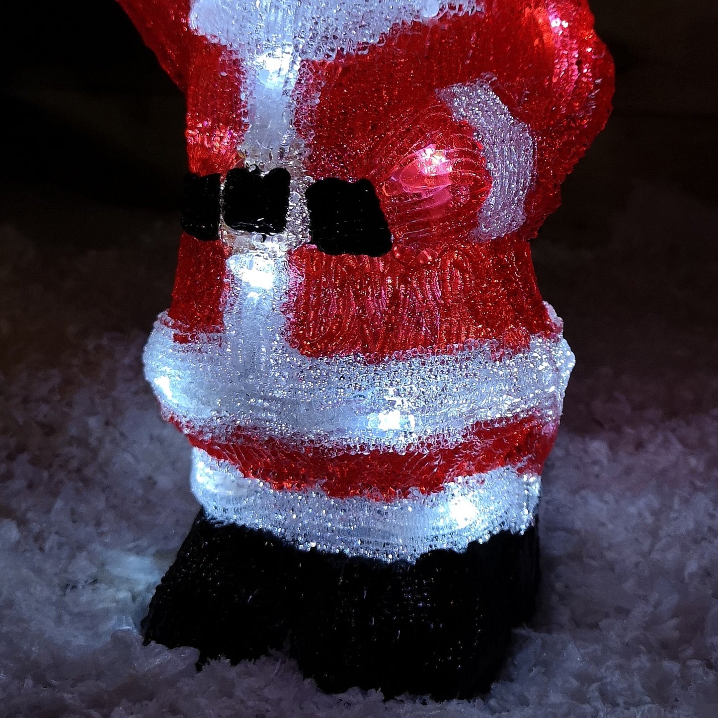 28cm Battery Operated LED Light up Acrylic Christmas Santa Decoration