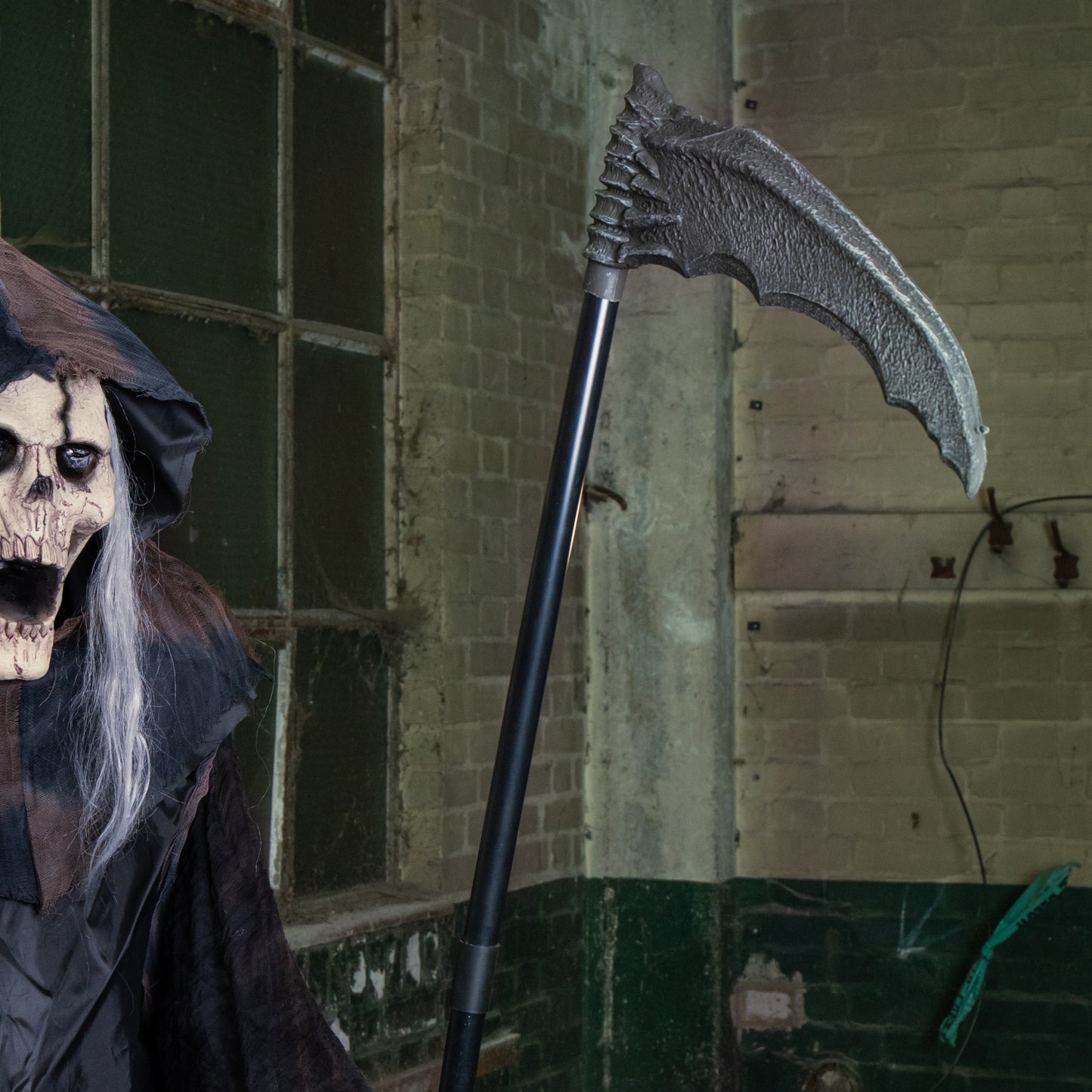 6ft Tall Animated Lunging Grim Reaper Halloween Decoration with LEDs
