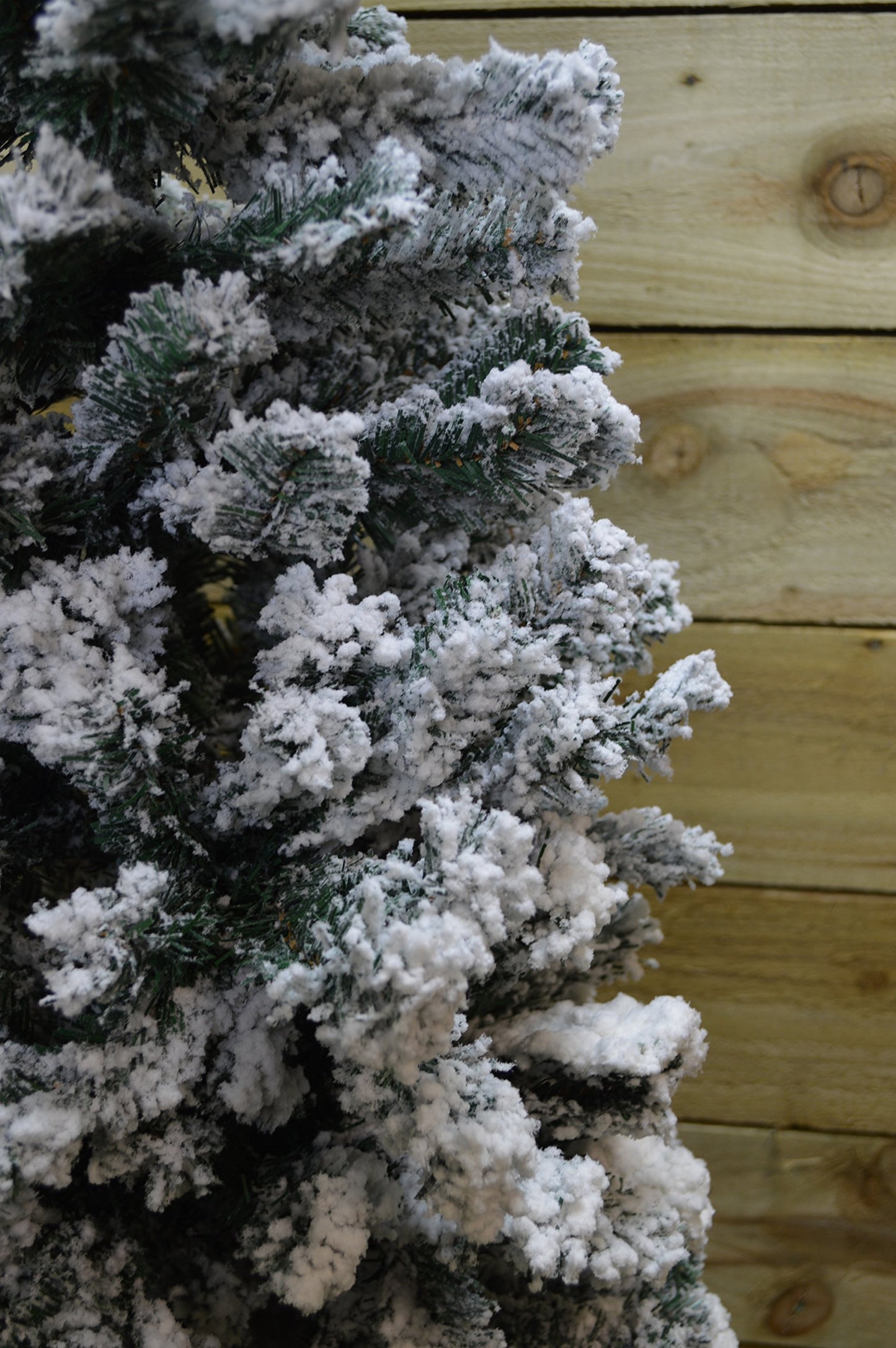 Factory Seconds: 6.5ft (2m) Snow Flocked PVC Spruce Pine Slim Christmas Tree in Green