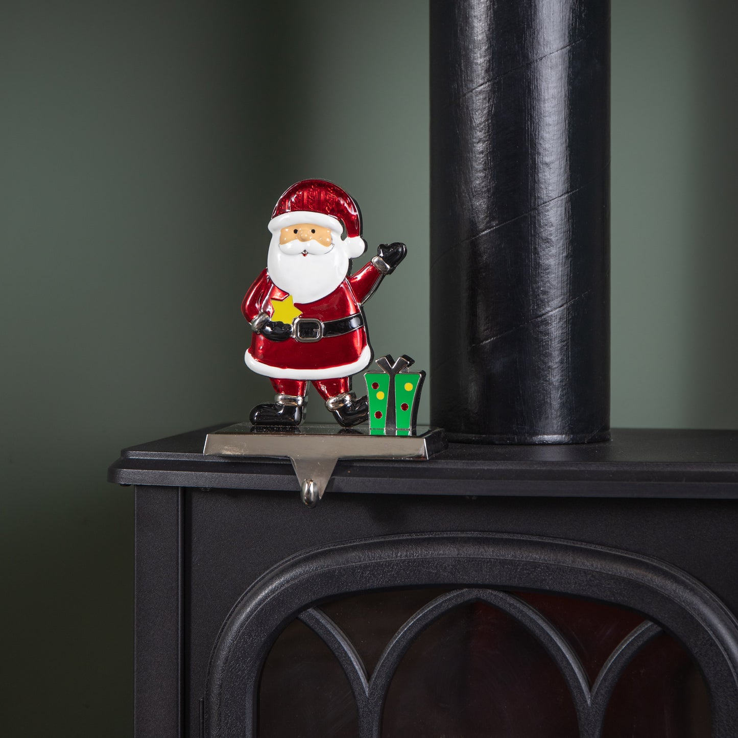 17cm Santa Christmas Stocking Hanger with Weighted Base