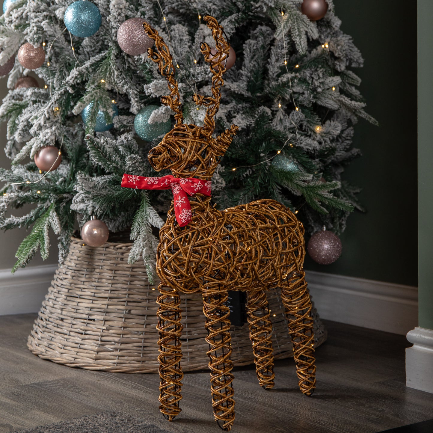 70cm Battery Operated Light up Brown Christmas Reindeer with 80 Warm White LEDs