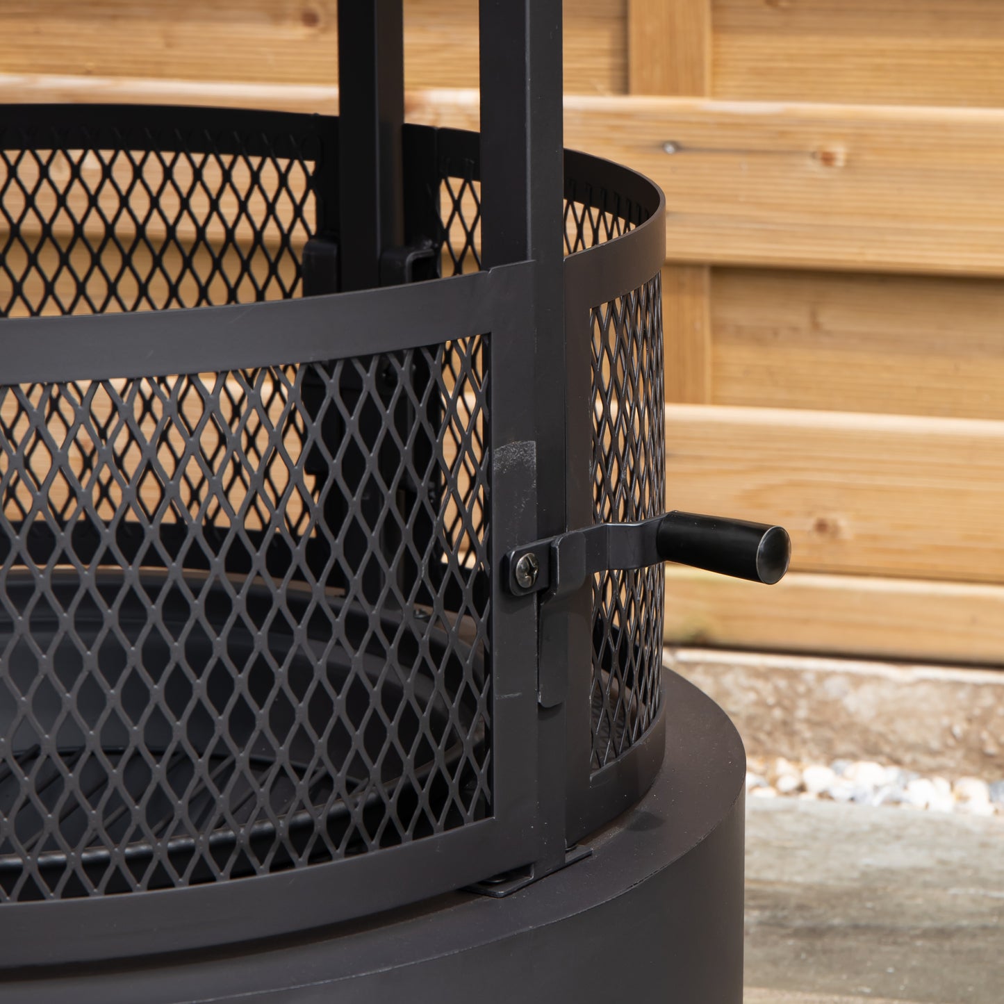 80cm Black Steel Firedancer Chiminea Fire Pit with Fire Poker
