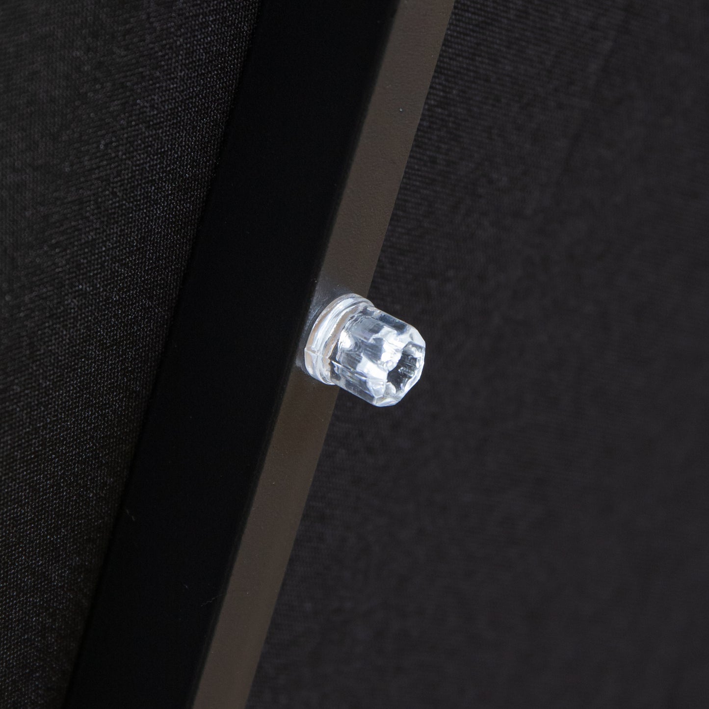 Outdoor 4 Person Round Glass Top Garden Dining Table Chairs With Black Banana Lit Parasol and Base Set