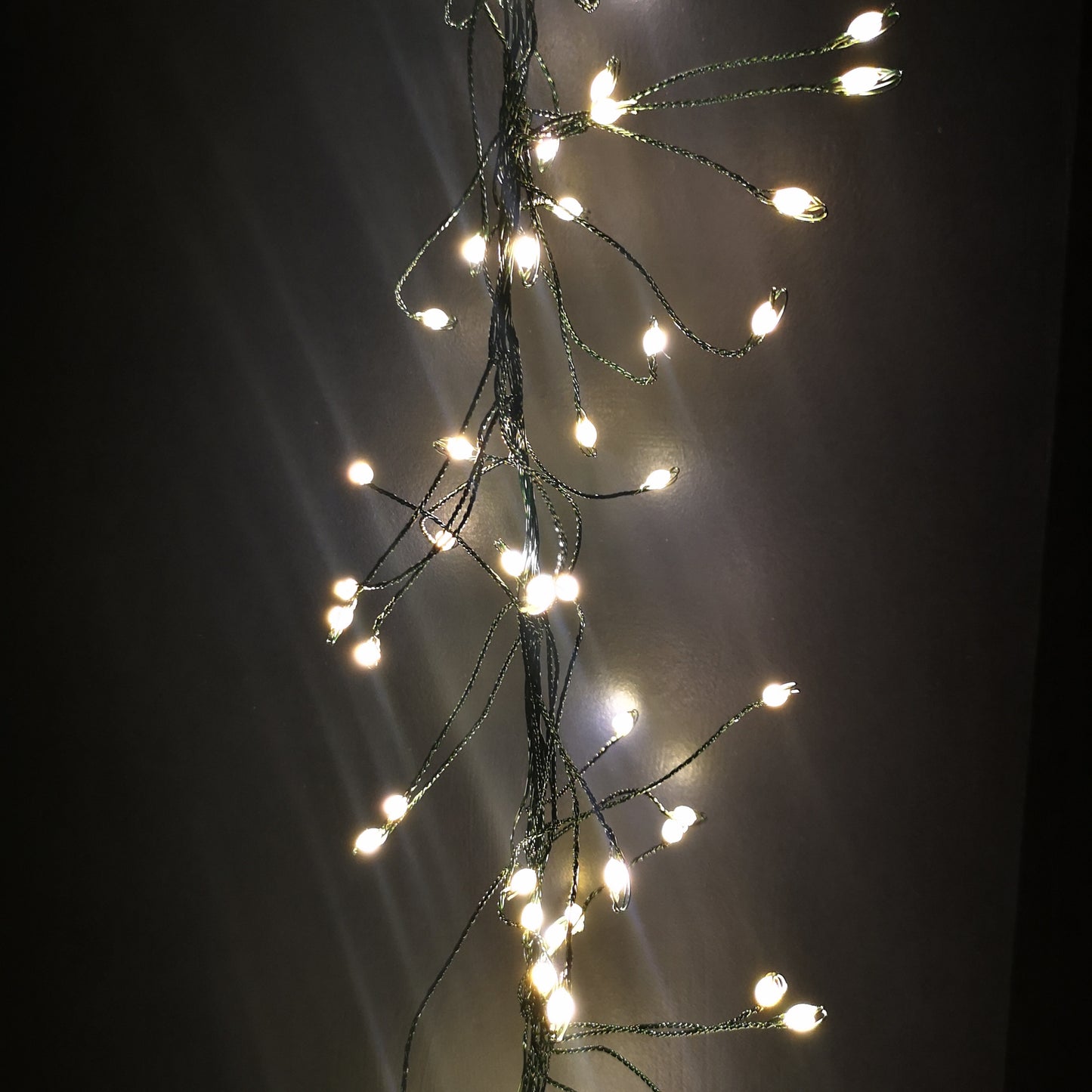 1.8m Warm White LEDs Green Garland Wire Light Christmas Decoration with Timer