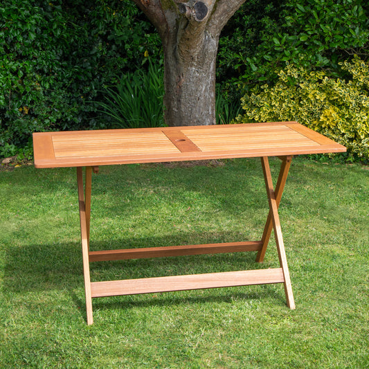 Windermere Outdoor 6 Person Folding Rectangular Wooden Table
