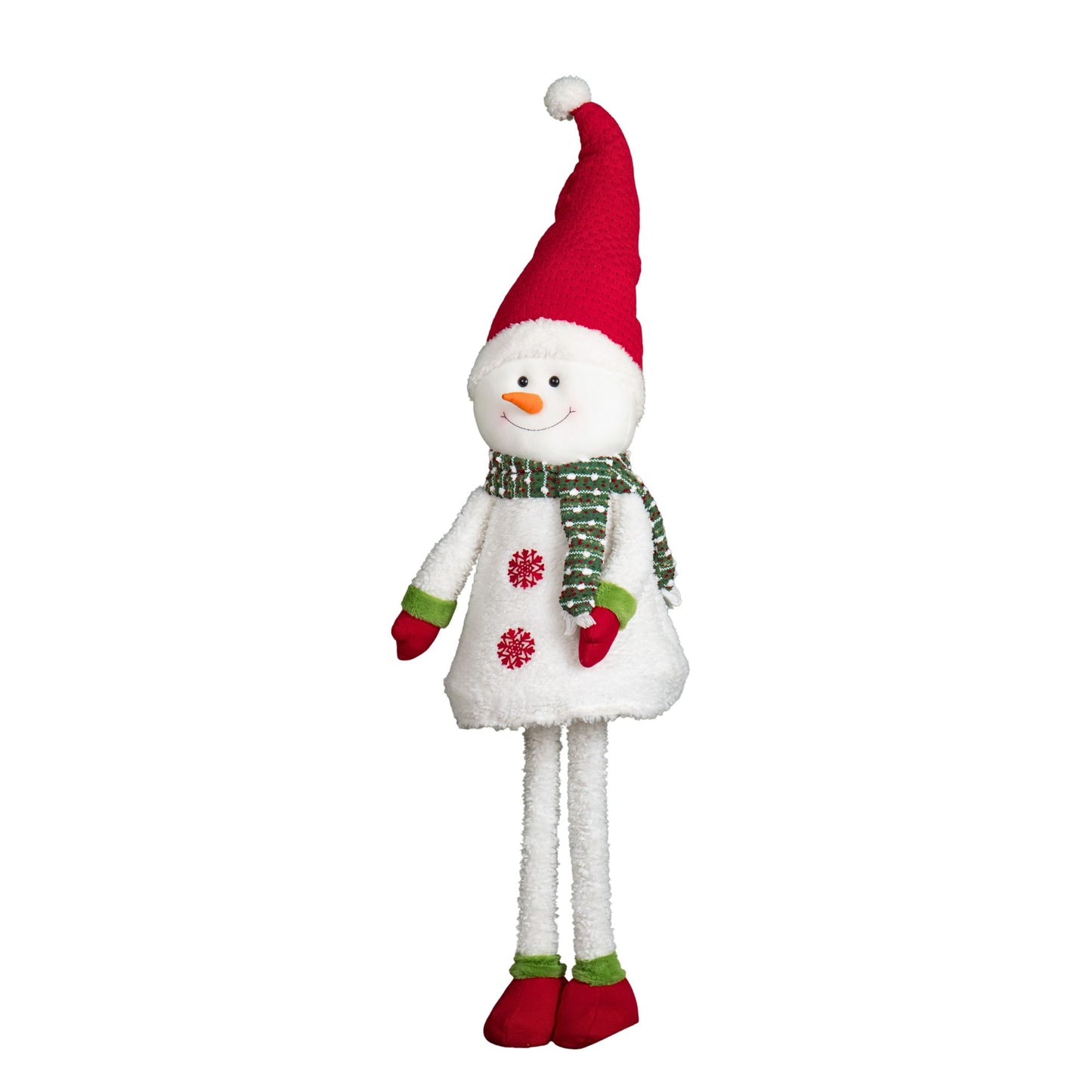 1.8m Tall Extendable Plush Snowman Decoration with Telescopic Legs