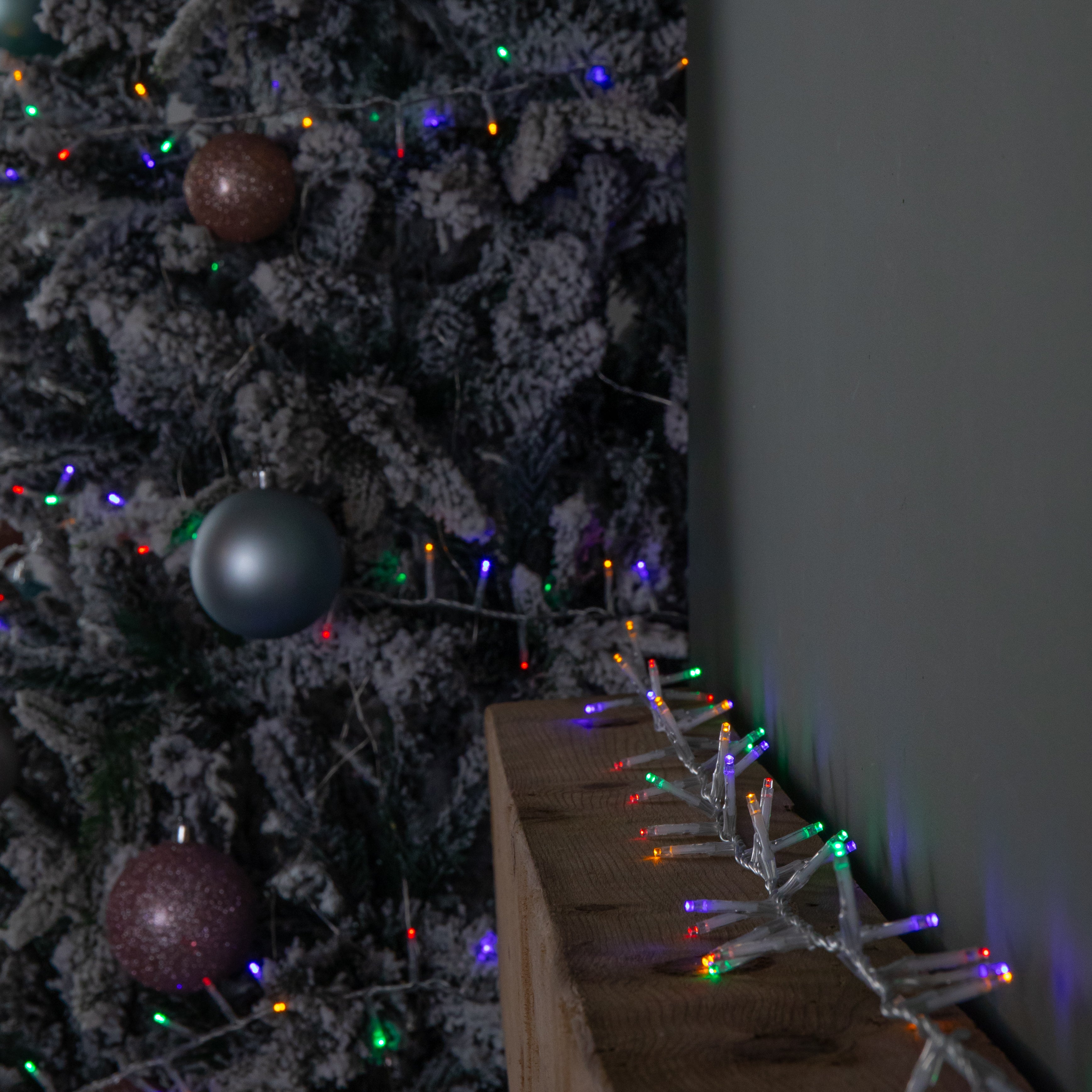 50m 2000 LED TreeBrights Christmas String Lights with Timer in Multi-Coloured on Clear Cable