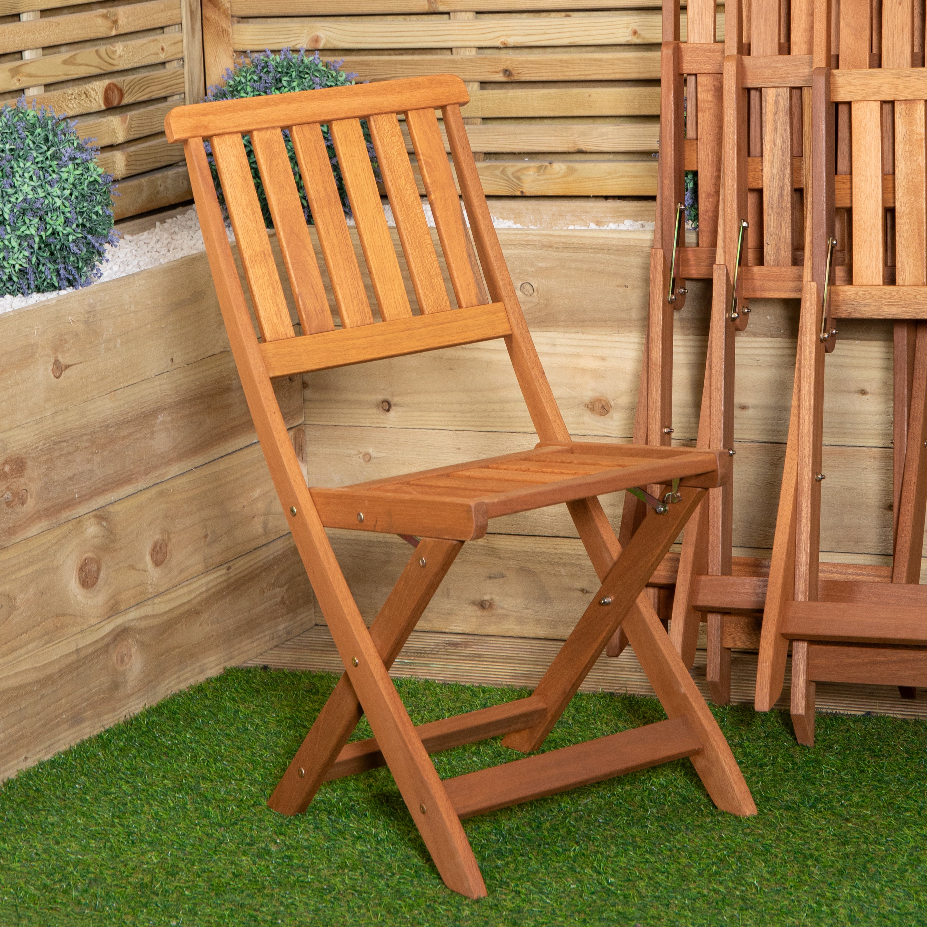 Set of 4 Bowness Outdoor Garden Patio Wooden Folding Chairs