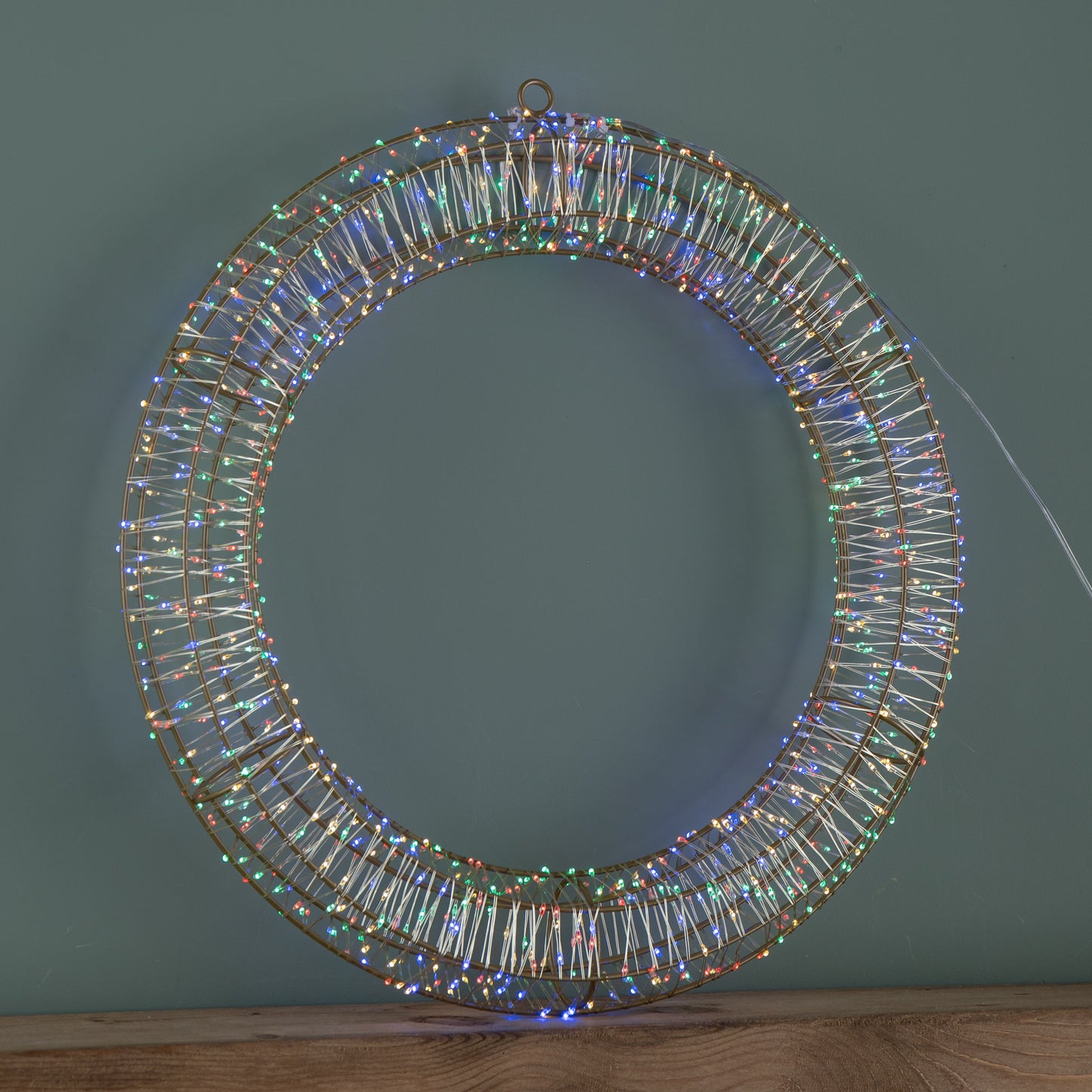 45cm Light up Christmas Wreath with 960 Multi-Coloured LEDs