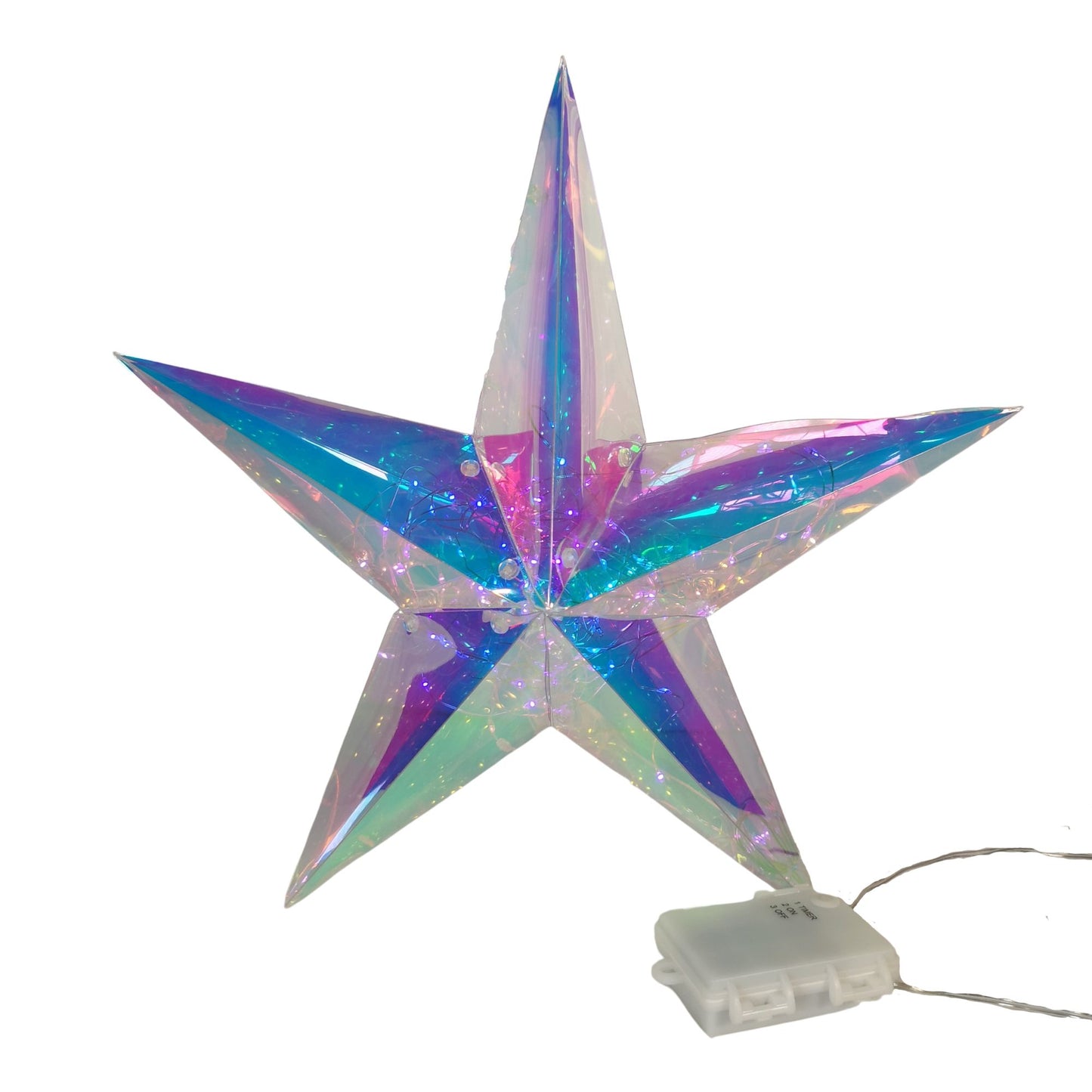 36cm Battery Operated Light up Hanging Christmas Dreamlight Star with 100 White LEDs