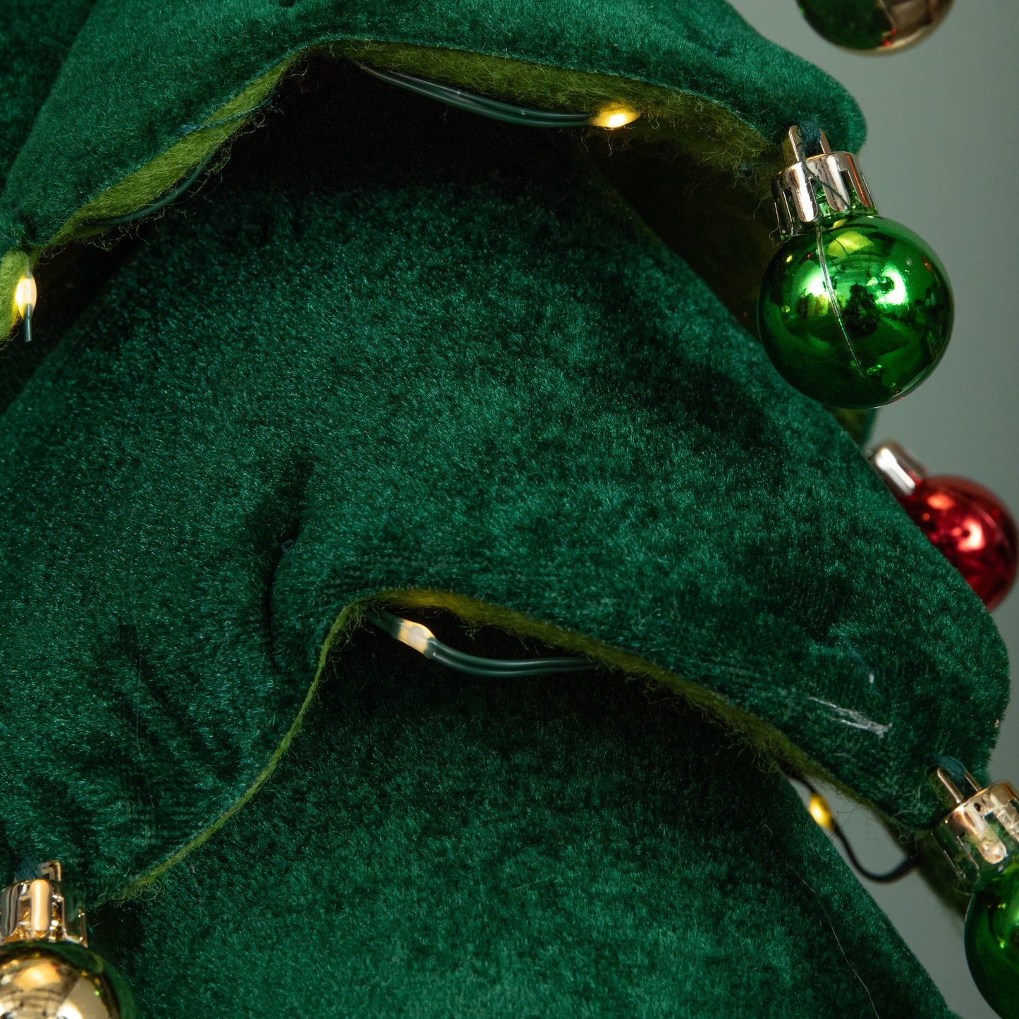 49cm Battery Powered Light up Christmas Tree with Baubles and Warm White LEDs