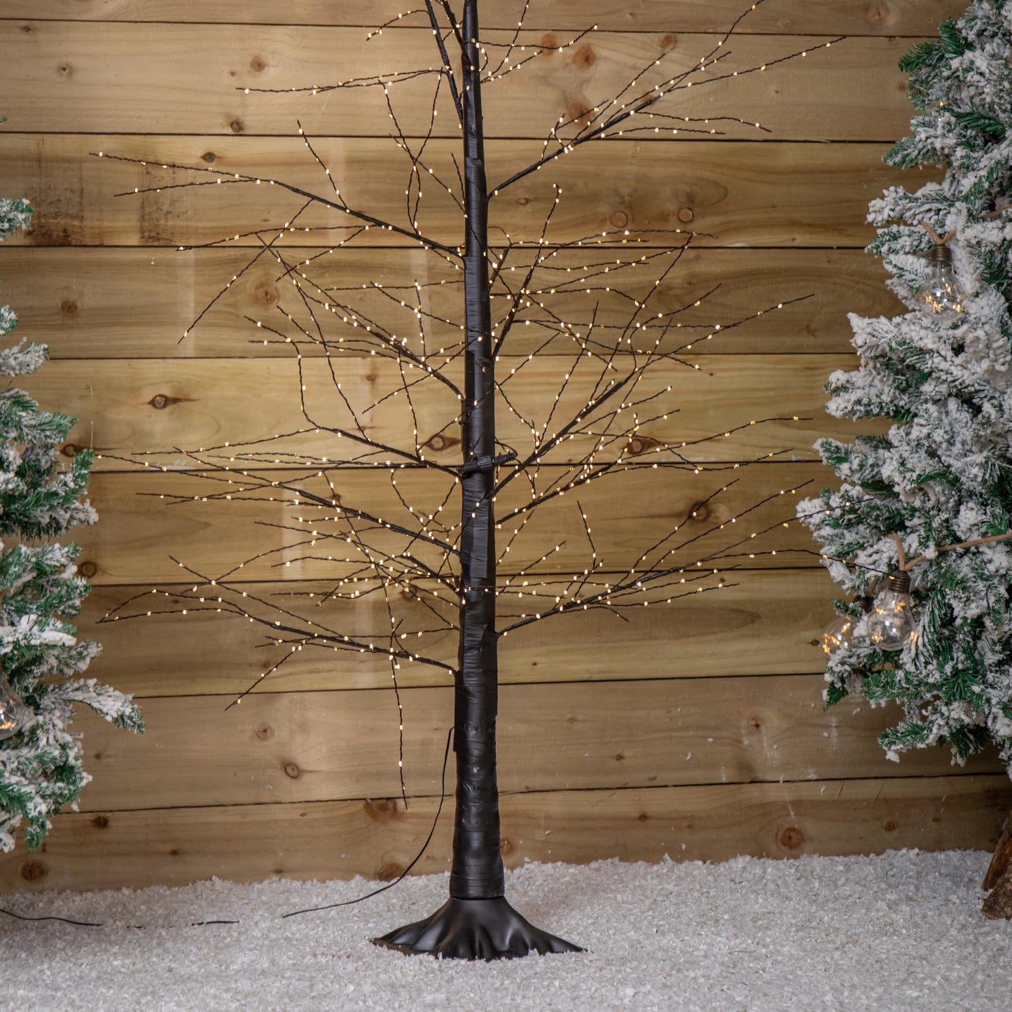 Factory Seconds: 5ft (1.5m) Tall Light up Black Micro Dot Christmas Tree with 800 Warm White LEDs and Remote Control
