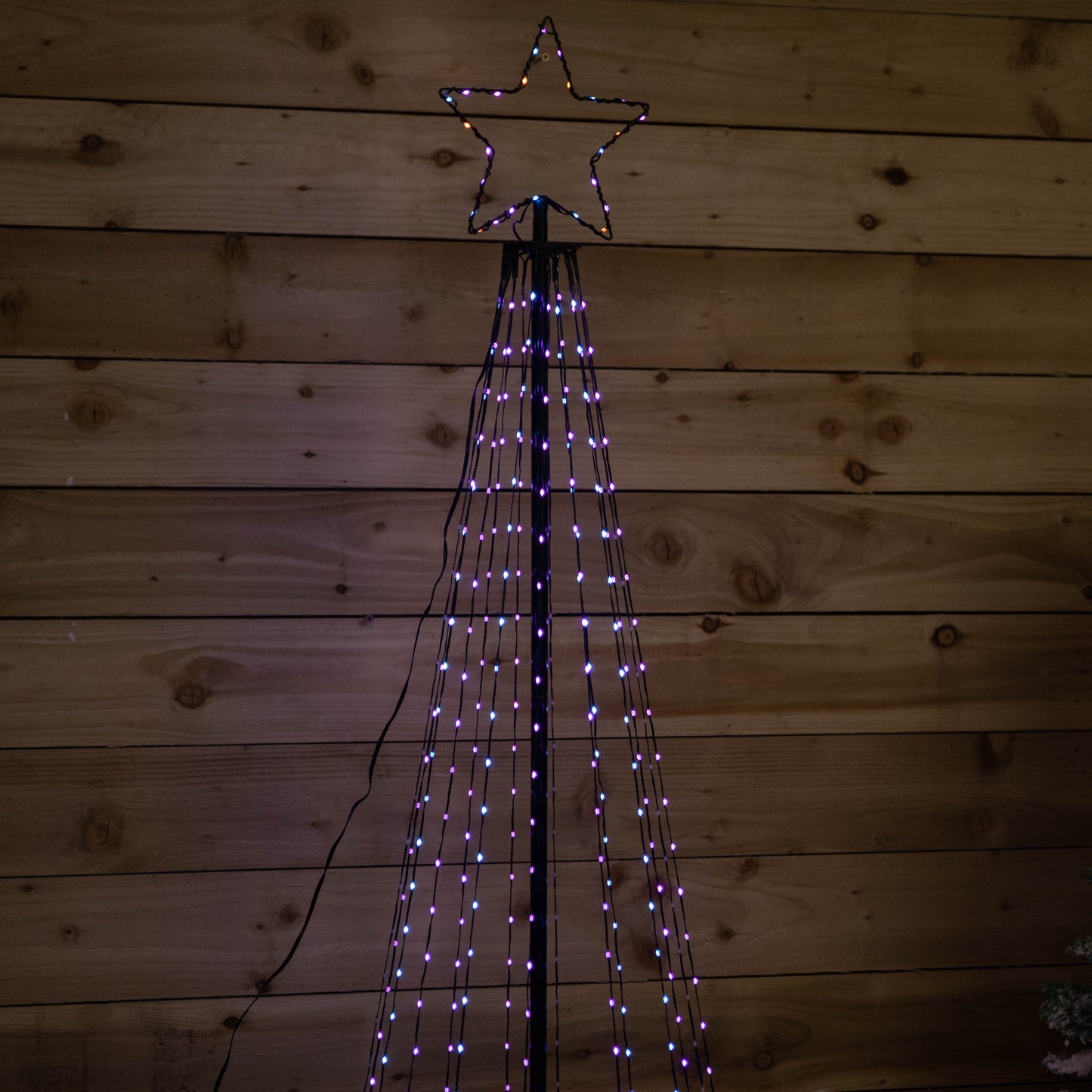 2.1m Light up Christmas Pyramid Cone Tree with 580 Multi-Action Rainbow LEDs