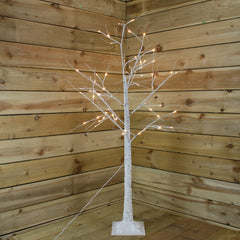 1.5m Christmas Twinkling Birch Tree with Warm White LEDs
