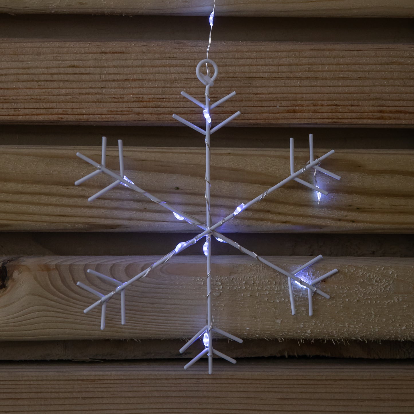 1.2m Battery Operated Snowflake Christmas Curtain Lights with 147 White LEDs