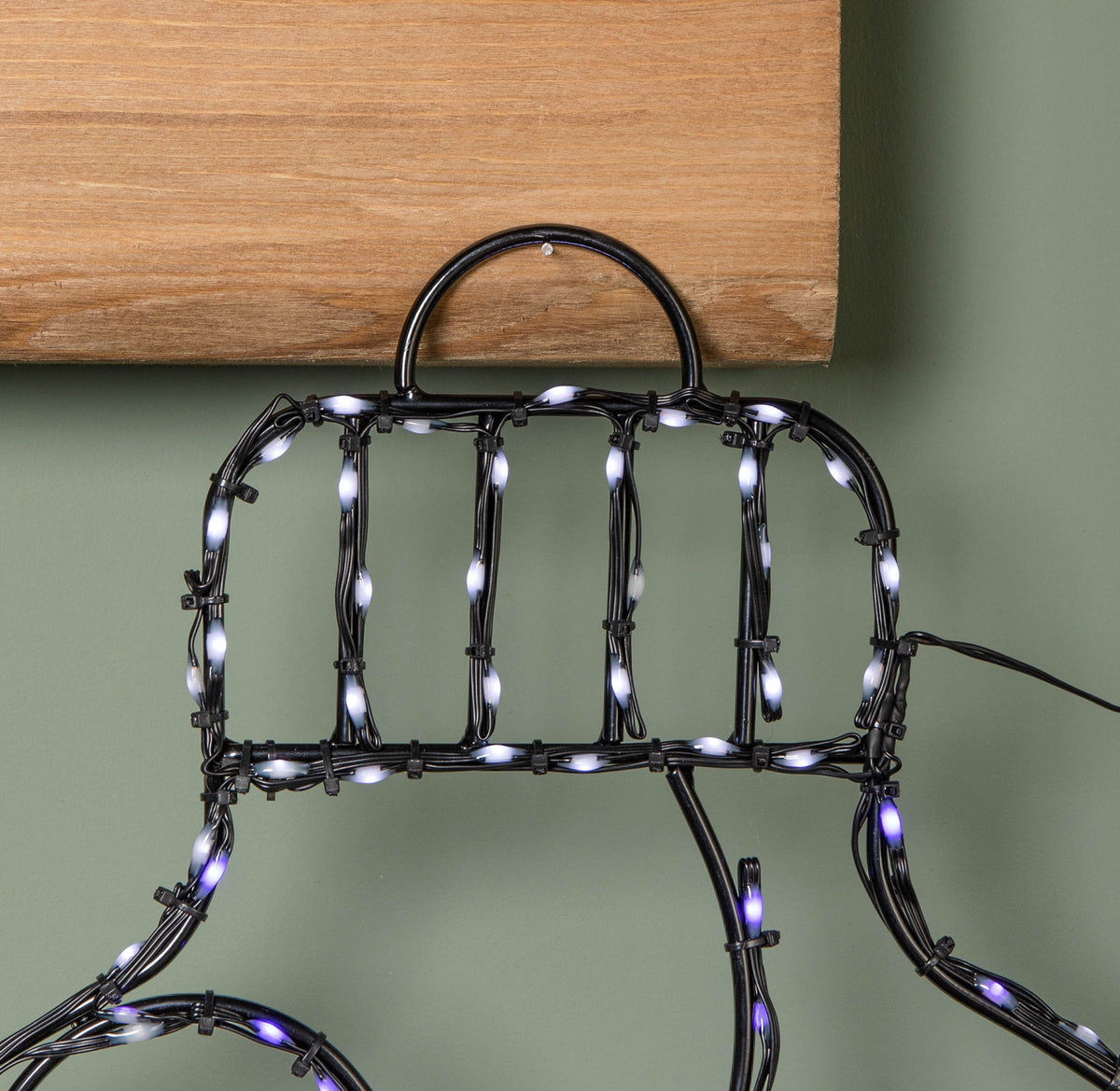 78cm Metal Hanging Christmas Bauble with 245 Static & Twinkling LEDs in Blue & White