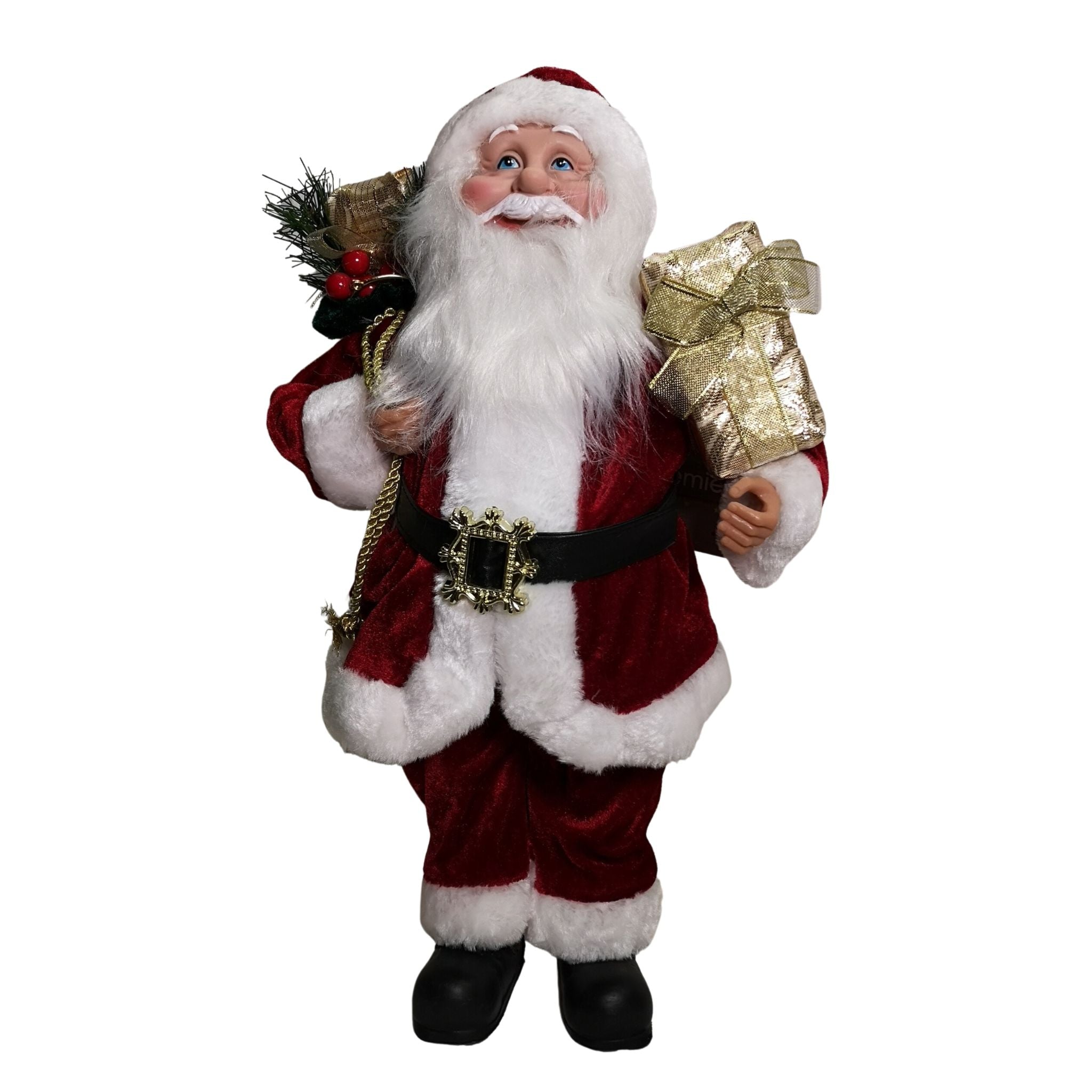 40cm Red Standing Santa with Gift Sack Christmas Indoor Decoration