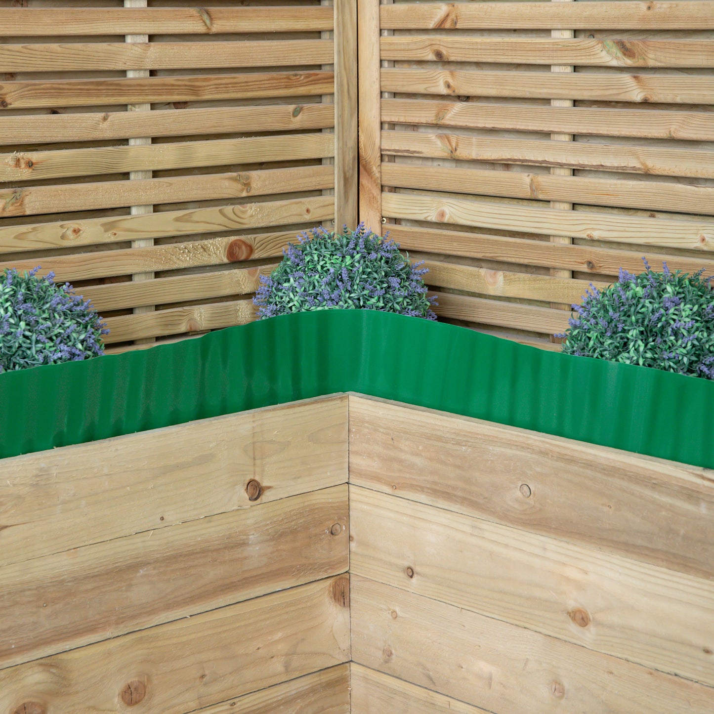 15cm x 9m Large Plastic Corrugated Lawn Garden Edging Border in Green