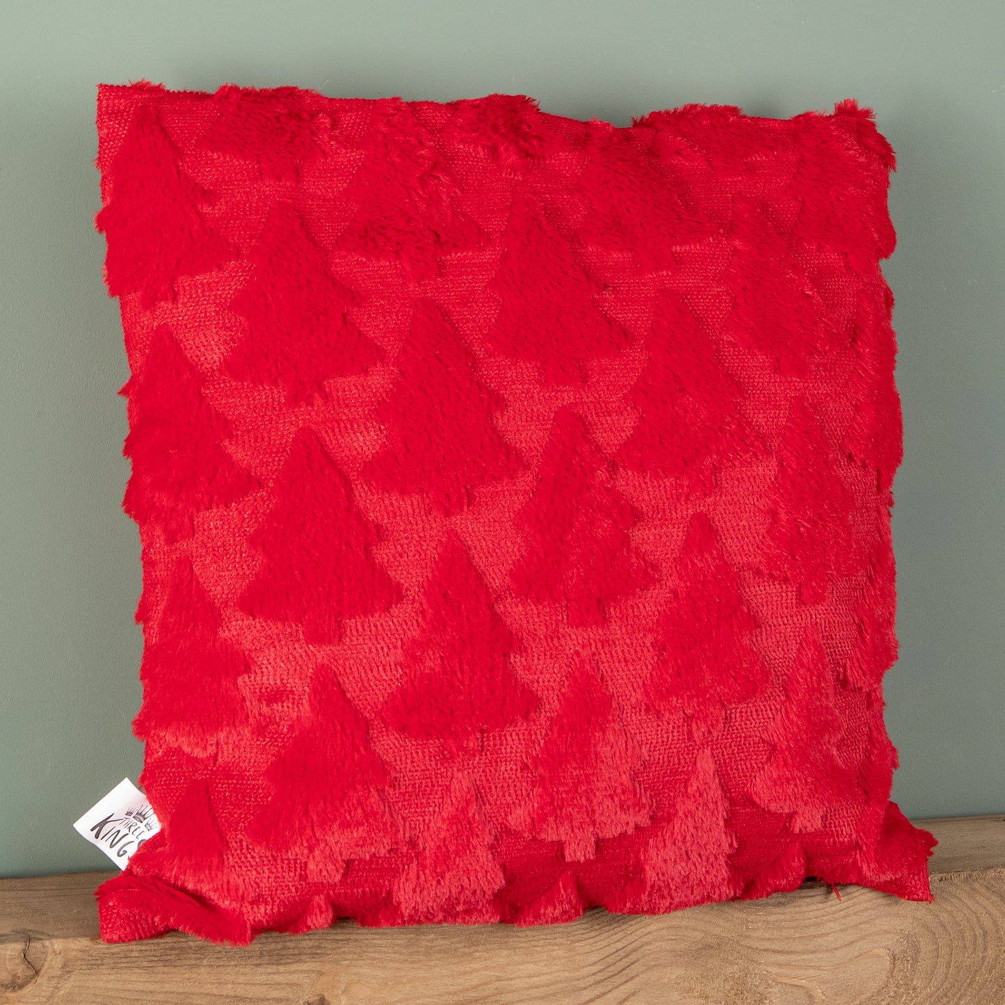 45 x 45cm Soft Fabric Christmas Tree Chair Cushion in Red