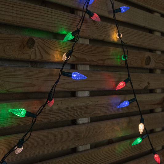 15m 300 LED Multi-action Pinecone Christmas Lights in Multi-Coloured