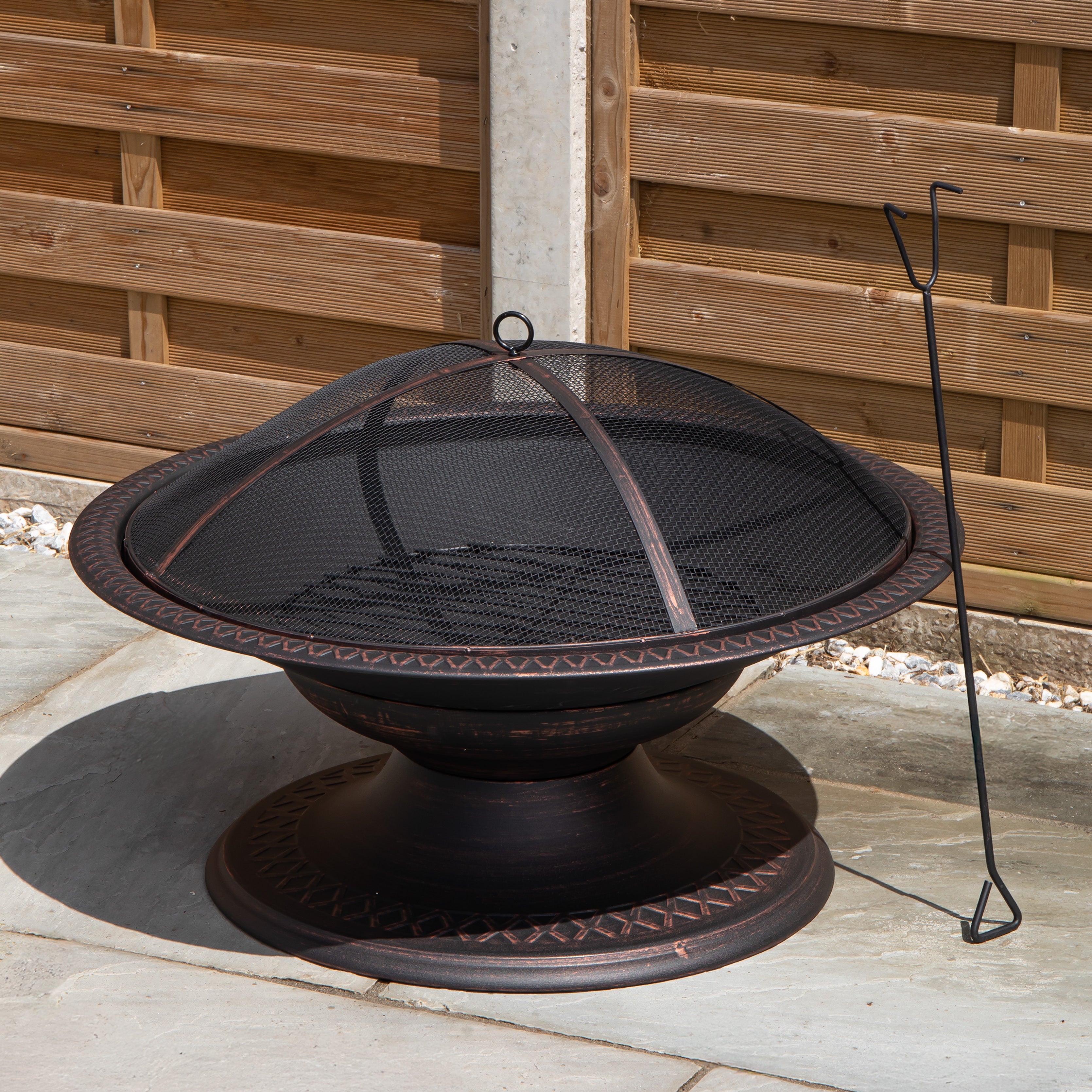 50cm Bronze Effect Steel Toscana Outdoor Garden Fire Pit