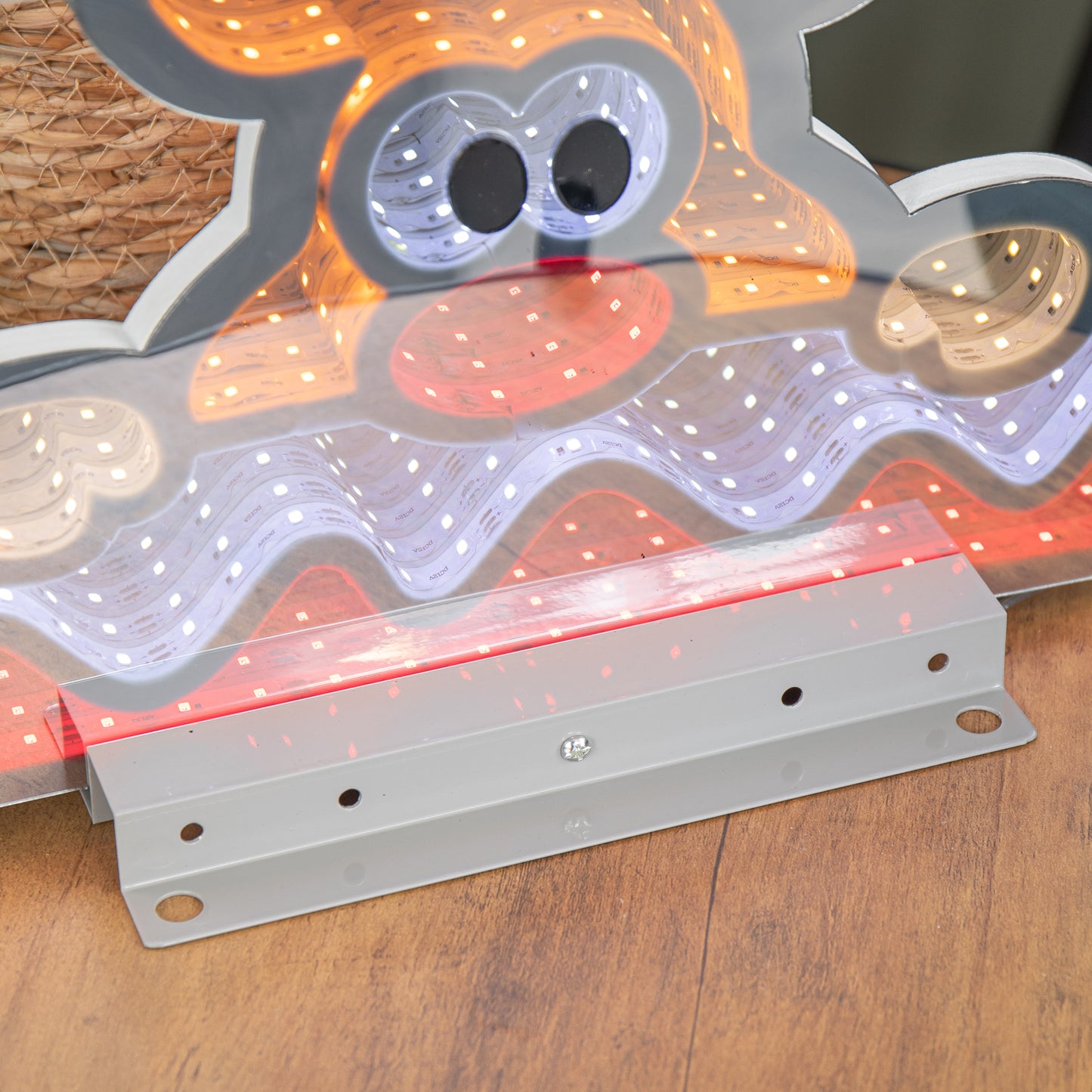 40cm Light up Christmas Deer with Snow Infinity Decoration & LEDs