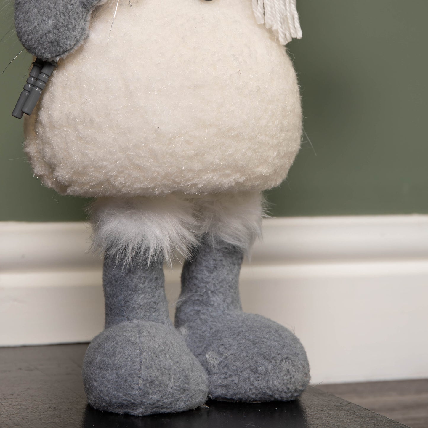 56cm Battery Operated Light up Grey Christmas Standing Reindeer