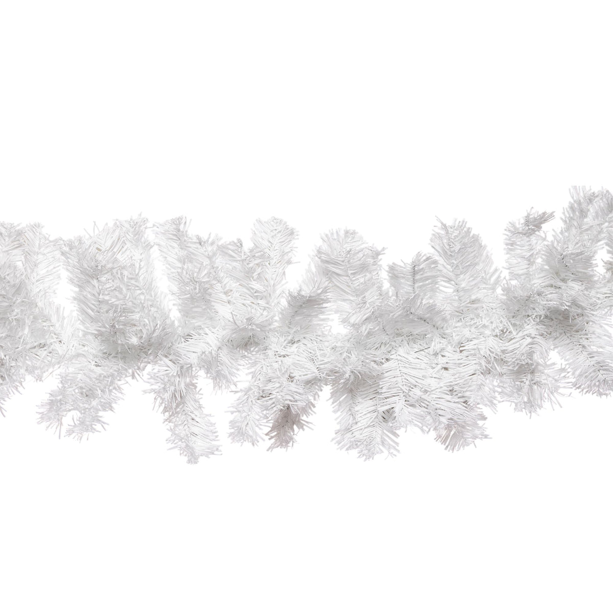2.7m (9ft) White Christmas Garland with PVC Branches