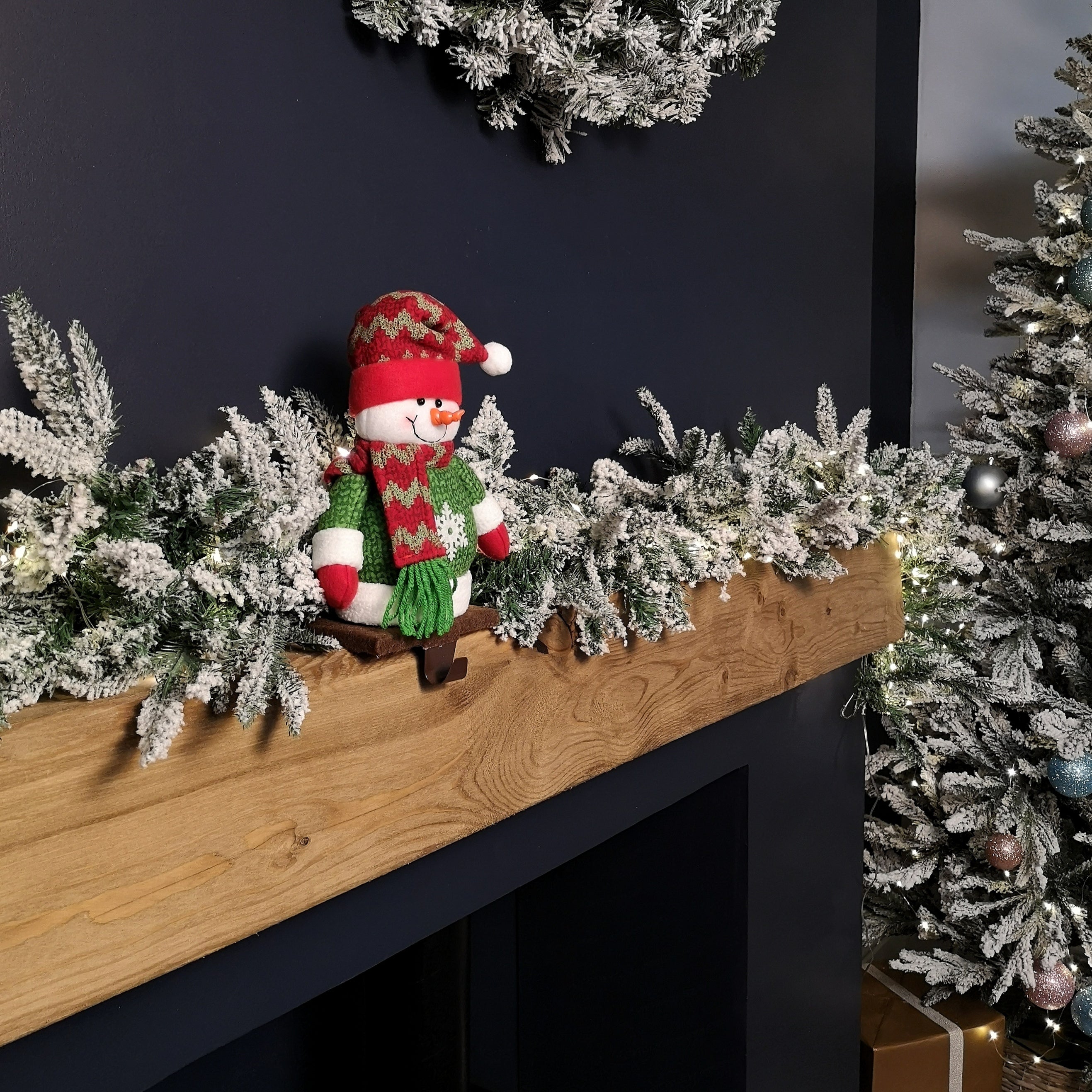 28cm Plush Christmas Snowman Stocking Holder Decoration