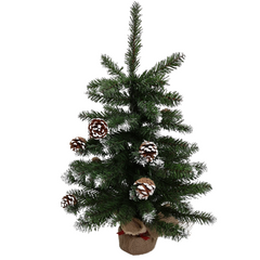 60cm Mini Frosted Norway Tree with 72 Tips and Pine Cones