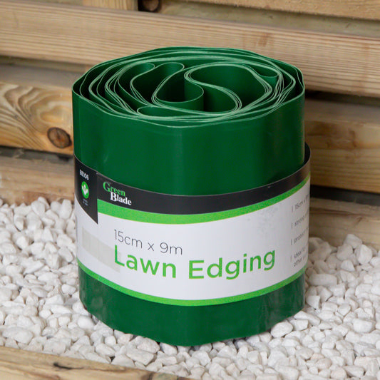 15cm x 9m Large Plastic Corrugated Lawn Garden Edging Border in Green