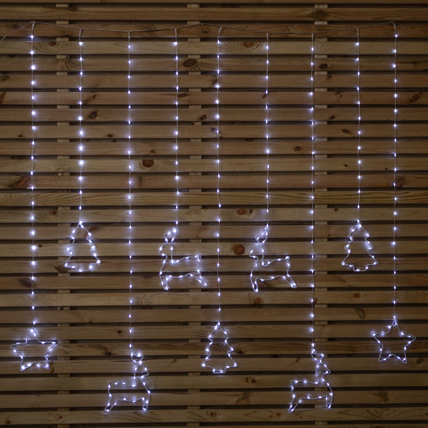 1.2 x 1.1m Christmas Window Curtain Light with 327 Cool White LEDs