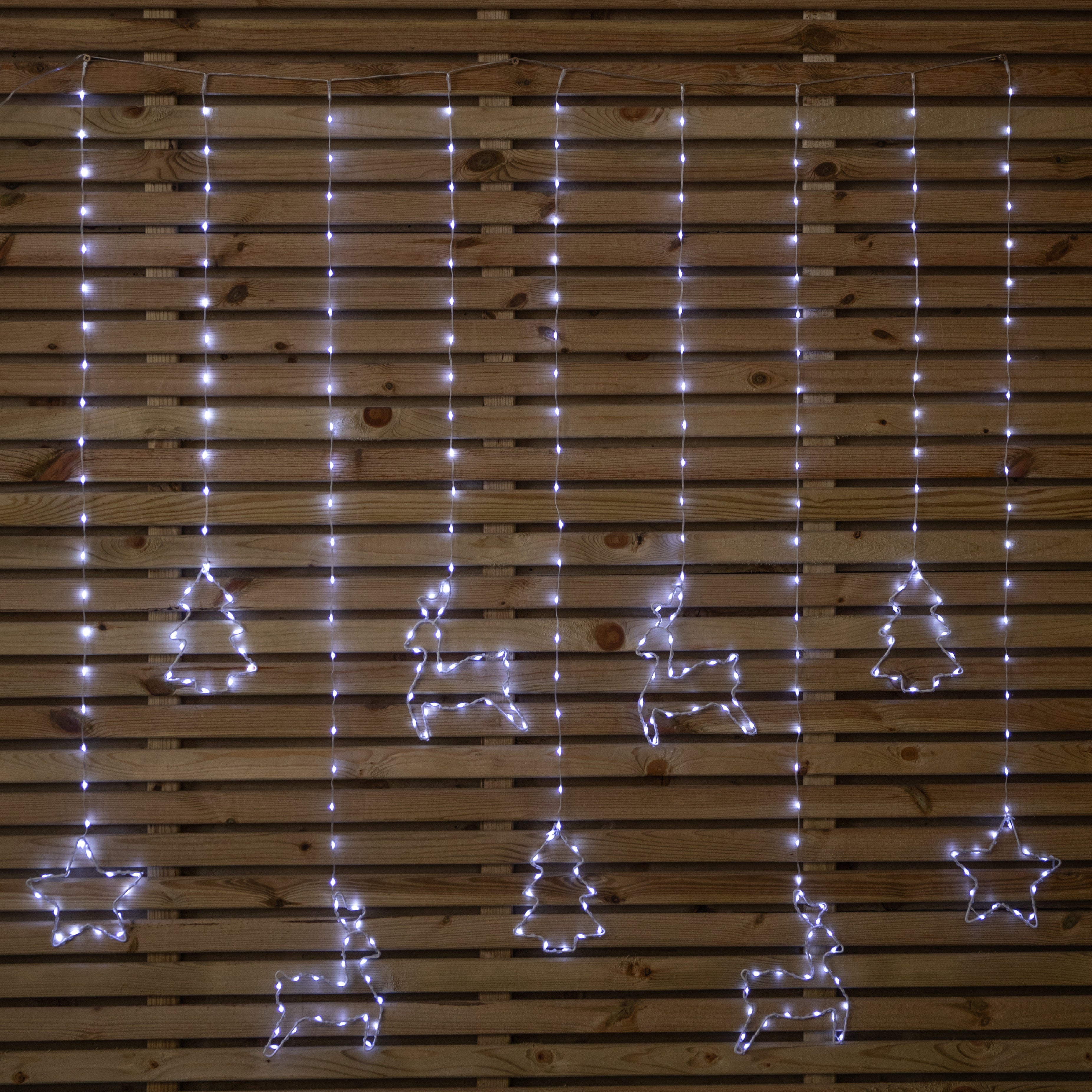 1.2 x 1.1m Christmas Window Curtain Light with 327 Cool White LEDs